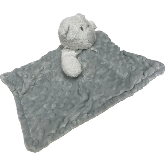 Lovey Blanket Bear Blue White Minky Dot Popcorn Security Blankets & Beyond Toy - Picture 4 of 11